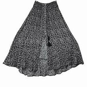 Rachel Zoe Black & White Boho Ditsy Floral High-Waist Skirt – Size M